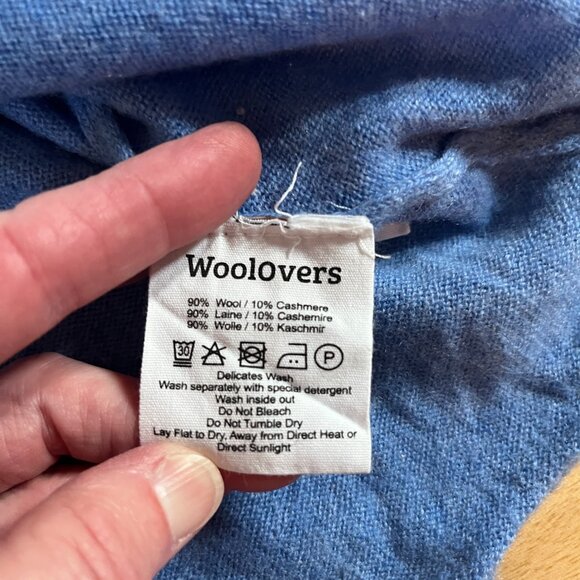 Two-tone color-block Woolovers wool-and-cashmere sweater - Picture 4 of 4